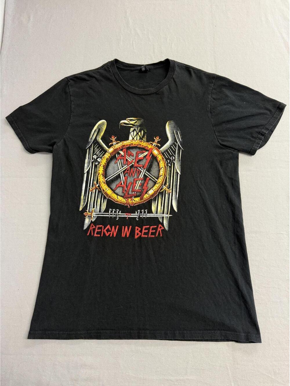Slayer Band T-shirt Aces and Ales Reign in Beer Tee - L